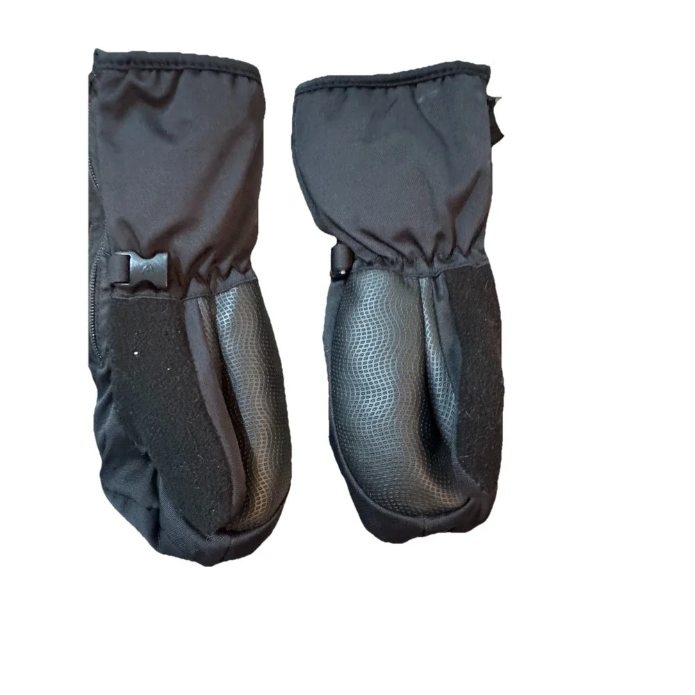 Head KIDS YOUTH Winter Ski Gloves Black Zippered Sides Very‎ Soft Lining XS